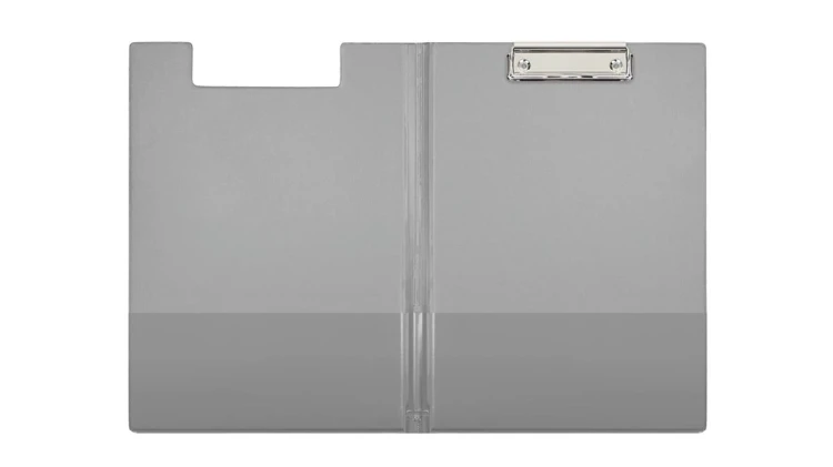 Clipboard A4 PVC zamykany popielaty BIURFOL KH-04-09