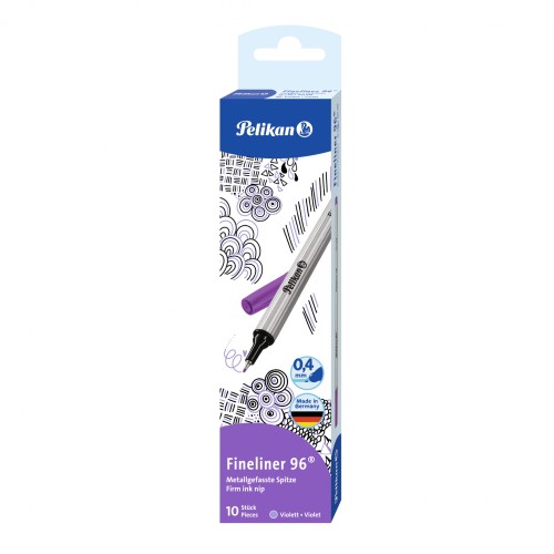 Cienkopis PELIKAN FINELINER 96 0,4 mm 10 szt. fioletowy