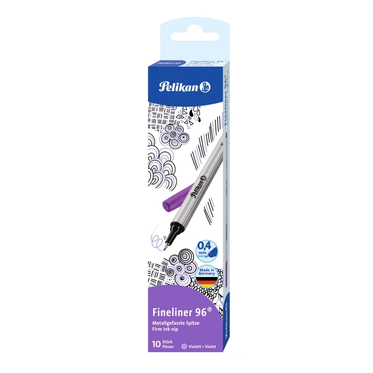 Cienkopis PELIKAN FINELINER 96 0,4 mm 10 szt. fioletowy