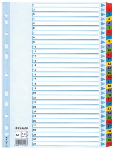 Przekładka A4 kartonowa od 1-31 numeryczna ESSELTE 100163
