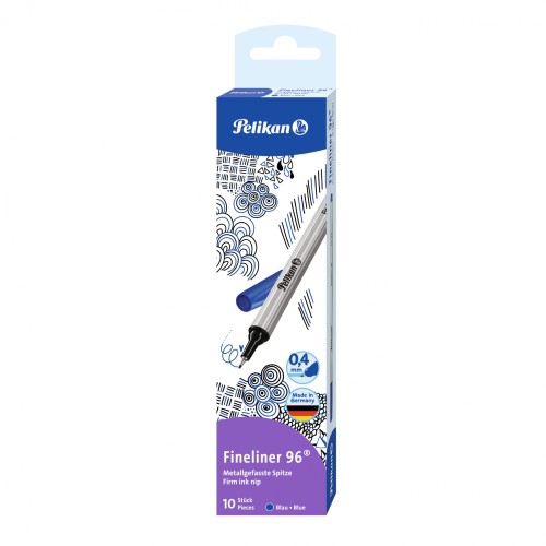 Cienkopis PELIKAN FINELINER 96 0,4 mm 10 szt. niebieski