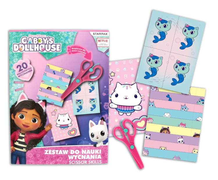 Zestaw kreatywny do nauki wycinania A4 z nożyczkami Gabby s Dollhouse STARPAK 552507