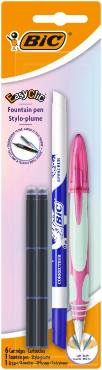 Pióro wieczne Easy Clic z wymazywaczem i 6 nabojami BIC 993084