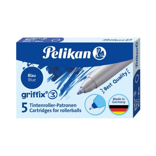 Naboje do pióra kulkowego niebieskie 5 szt. Griffix PELIKAN 300011367