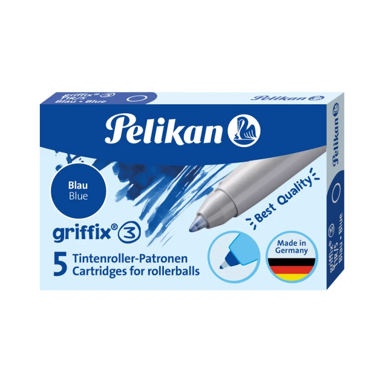 Naboje do pióra kulkowego niebieskie 5 szt. Griffix PELIKAN 300011367