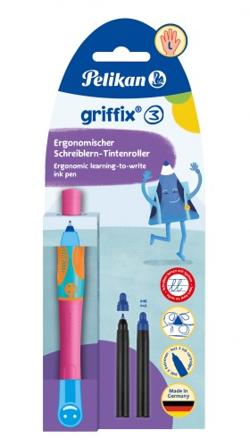 Pióro kulkowe PELIKAN GRIFFIX DLA LEWORĘCZNYCH LOVELY PINK blister