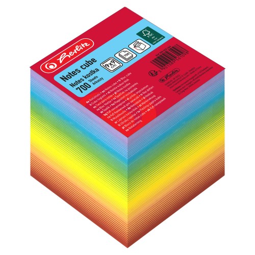 Notes kostka HERLITZ 9X9cm/700k RAINBOW
