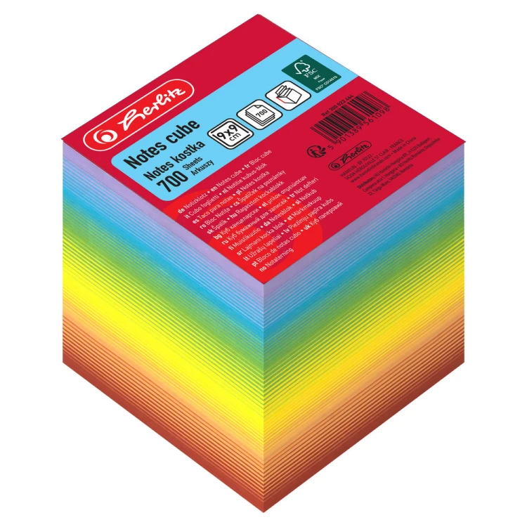 Notes kostka HERLITZ 9X9cm/700k RAINBOW