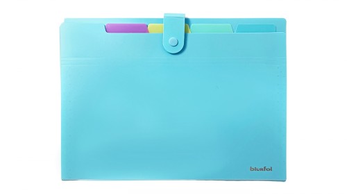 teczka kopertowa A4 PP 5 przegródek pastel niebieska BIURFOL THP-A4-02