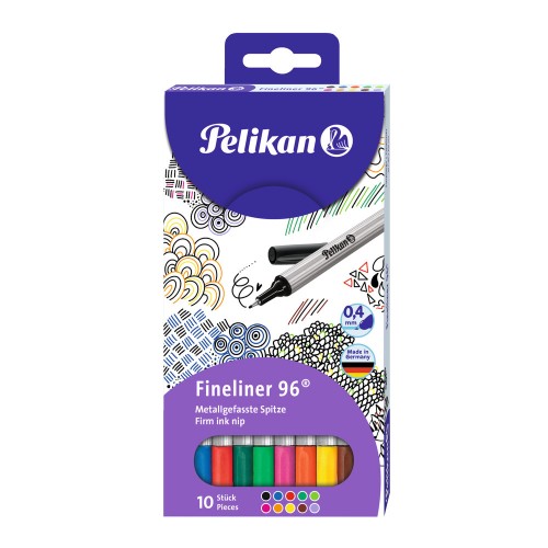 Cienkopis PELIKAN FINELINER 96 0,4 mm 10 szt. mix