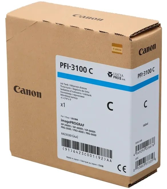 Tusz CANON PFI-3100 C - błękitny (160 ml)