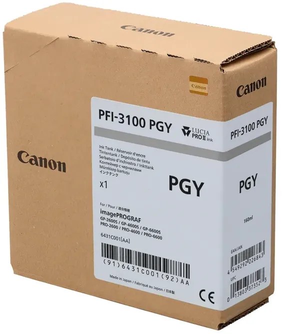 Tusz CANON PFI-3100 PGY - jasny szary (160 ml)