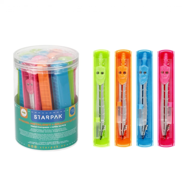 Cyrkiel metalowy z grafitem etui mix kolorów tuba A 12 STARPAK 429836 – zdjęcie 5