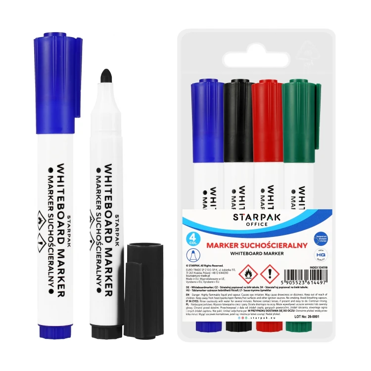 Marker suchościeralny okrągły 4 kolory w etui STARPAK 524558 – zdjęcie 3