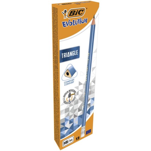 Ołówek trójkątny z gumką HB Triangle PUD A 12 BIC 964849