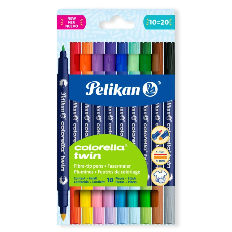 Flamastry PELIKAN COLORELLA TWIN 10 kolorów