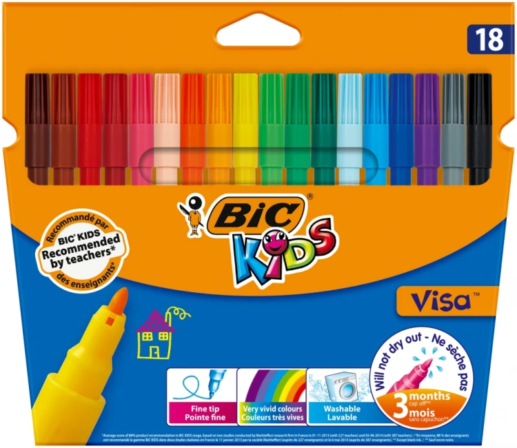Pisaki 18 kolorów Kid Visa BIC 8871471BC