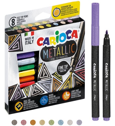 Pisaki CARIOCA metaliczne 8 kol.  43162
