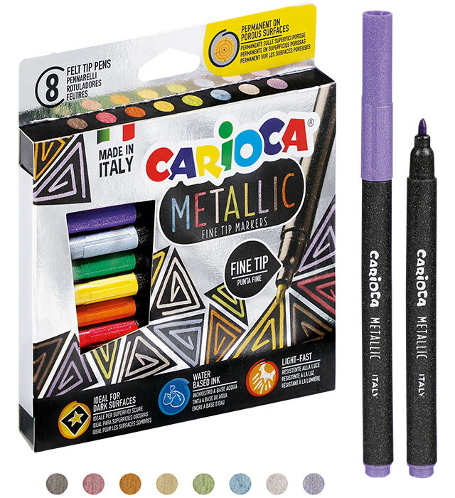 Pisaki CARIOCA metaliczne 8 kol.  43162