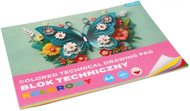 Blok techniczny A4/10k kolorowy Motyl A 10 STARPAK 587757 – zdjęcie 2