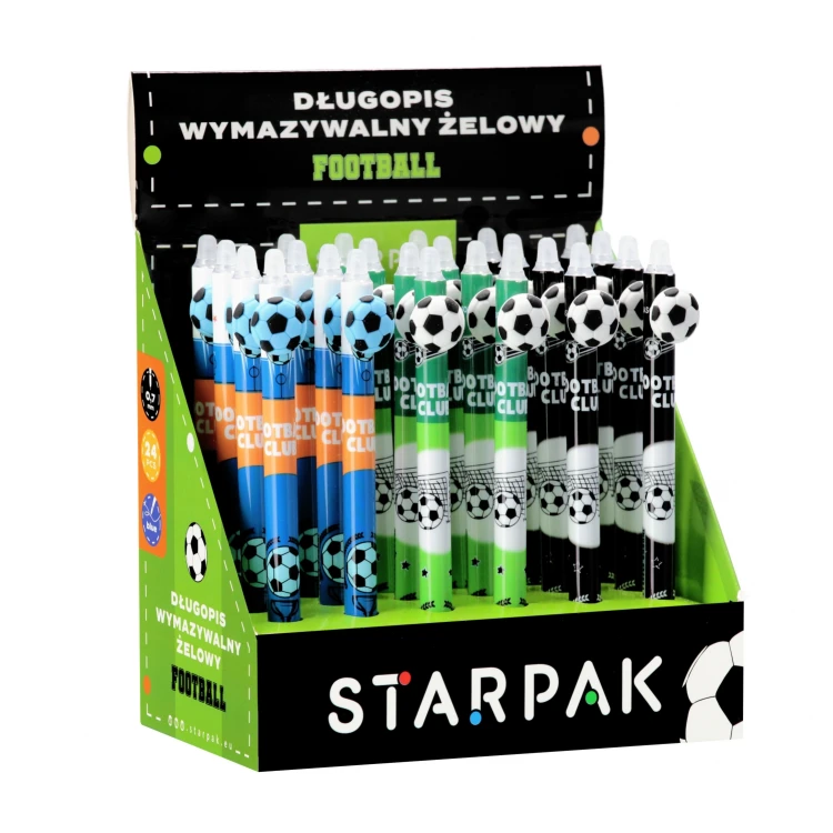 Długopis ścieralny automatyczny 0.7  Football display A 24 STARPAK 552684 – zdjęcie 3