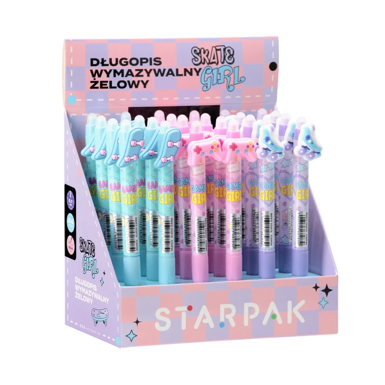 Długopis ścieralny automatyczny 0.7 Skate Girl  display A 24 STARPAK 552676 – zdjęcie 3