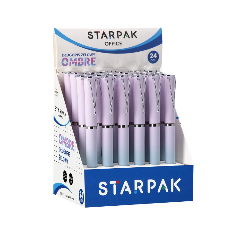 Długopis żelowy automatyczny 0.7 Ombre czarny display A 24 STARPAK 552671 – zdjęcie 3