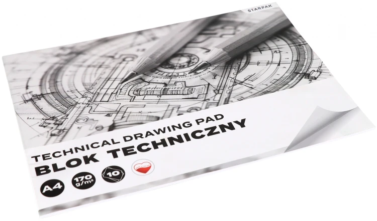 Blok techniczny A4/10k biały Starpak2 A 10 STARPAK 588815 – zdjęcie 2