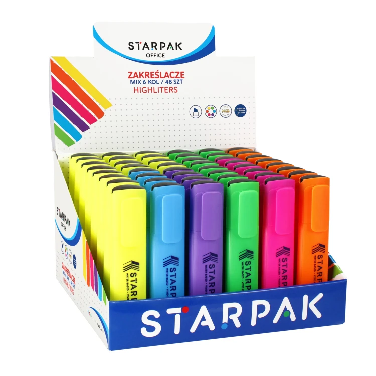 Zakreślacz 6 kolorów mix display A 48  STARPAK 421225 – zdjęcie 3