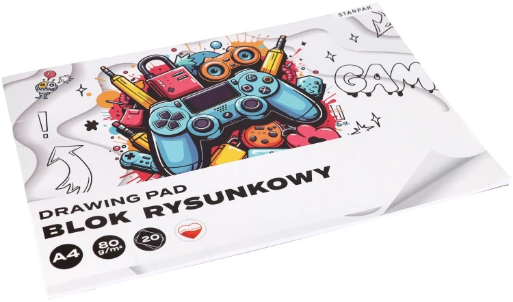 Blok rysunkowy A4/20k biały Pad A 10 STARPAK 587738 – zdjęcie 2