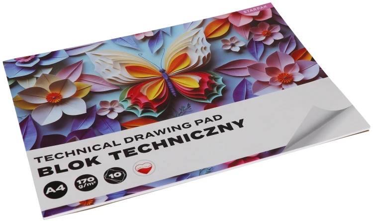 Blok techniczny A4/10k biały Motyle A 10 STARPAK 588814 – zdjęcie 2