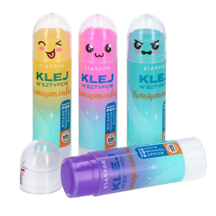Klej w sztyfcie 15g transparentny kolorowy display A 24 STARPAK 578407 – zdjęcie 4