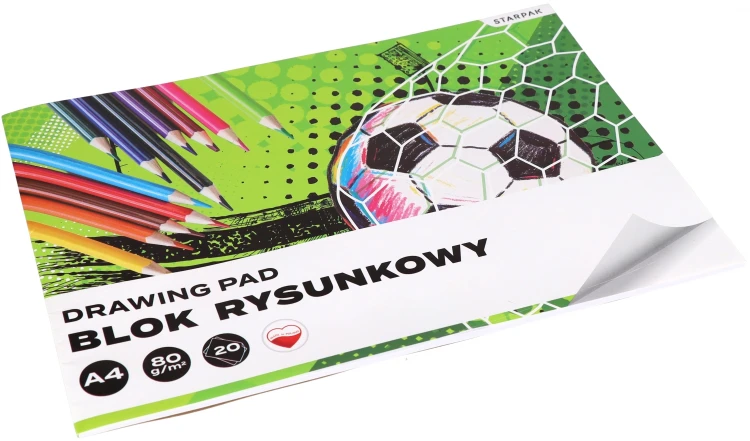 Blok rysunkowy A4/20k biały Football A 10 STARPAK 588810 – zdjęcie 2