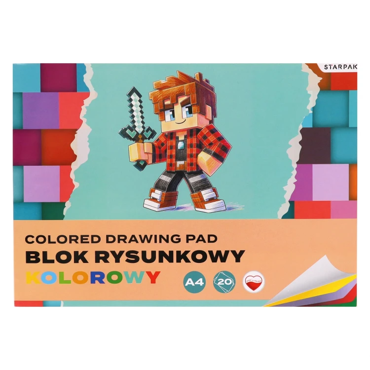 Blok rysunkowy A4/20k kolorowy Pixel A 10 STARPAK 587746 – zdjęcie 3