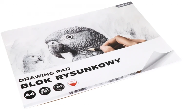 Blok rysunkowy A4/20k biały Papuga A 10 STARPAK 588812 – zdjęcie 2