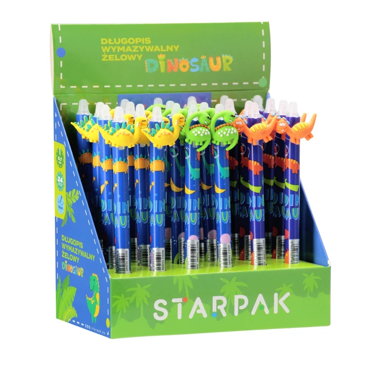 Długopis ścieralny automatyczny 0.7 Dinosaur display A 24 STARPAK 552680 – zdjęcie 3