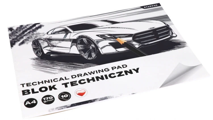 Blok techniczny A4/10k biały Auto A 10 STARPAK 587751 – zdjęcie 2