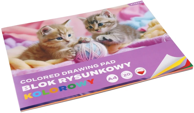 Blok rysunkowy A4/20k kolorowy Kotki A 10 STARPAK 587747 – zdjęcie 2