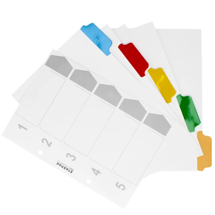 Przekładki A5 kartonowe 5 kolorów STARPAK 131561 – zdjęcie 3