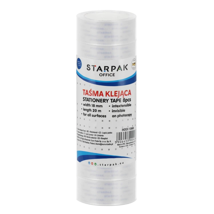 Taśma samoprzylepna 18mm/20m 8 sztuk STARPAK 130600 – zdjęcie 4