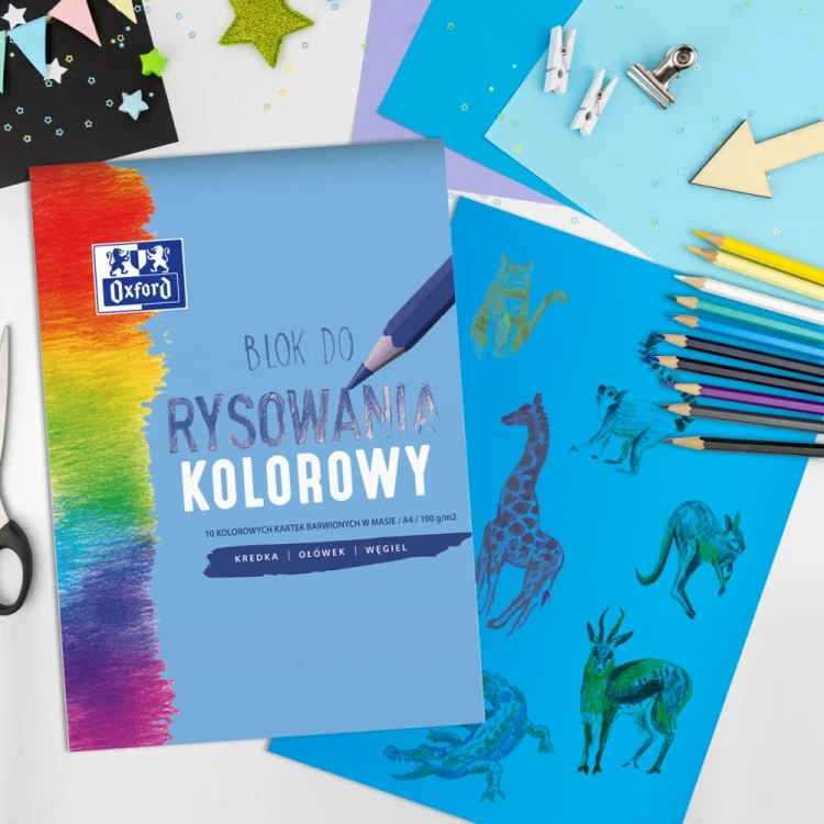 Blok rysunkowy A4/10k kolorowy Oxford A 20 HAMELIN 400166069 – zdjęcie 2