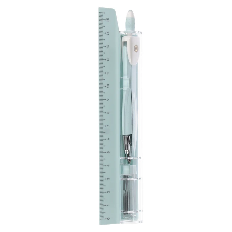 Cyrkiel metalowy plus linijka Pastel Blue STARPAK 561876 – zdjęcie 2