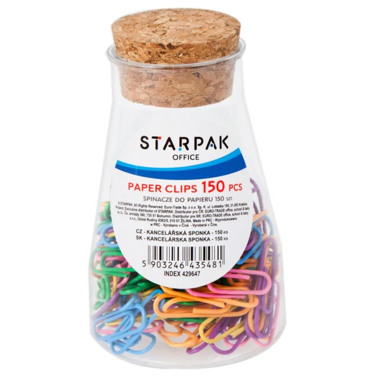 Spinacze biurowe kolorowe 150szt. tuba STARPAK 429647 – zdjęcie 4