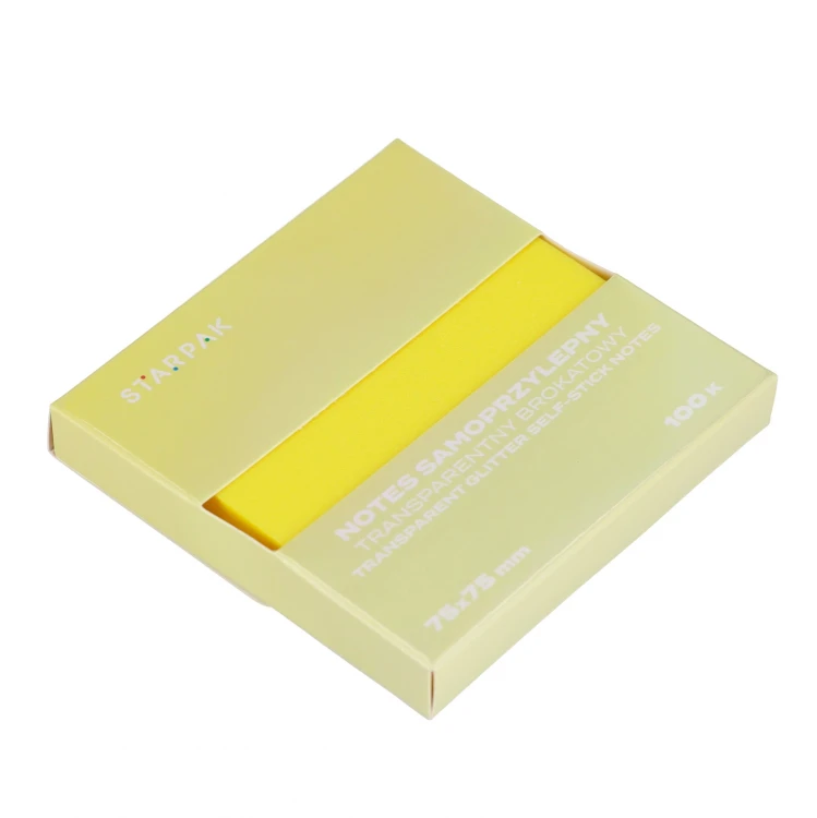 Notes samoprzylepny 75x75/100k transparent brokat żółty STARPAK 576532 – zdjęcie 5