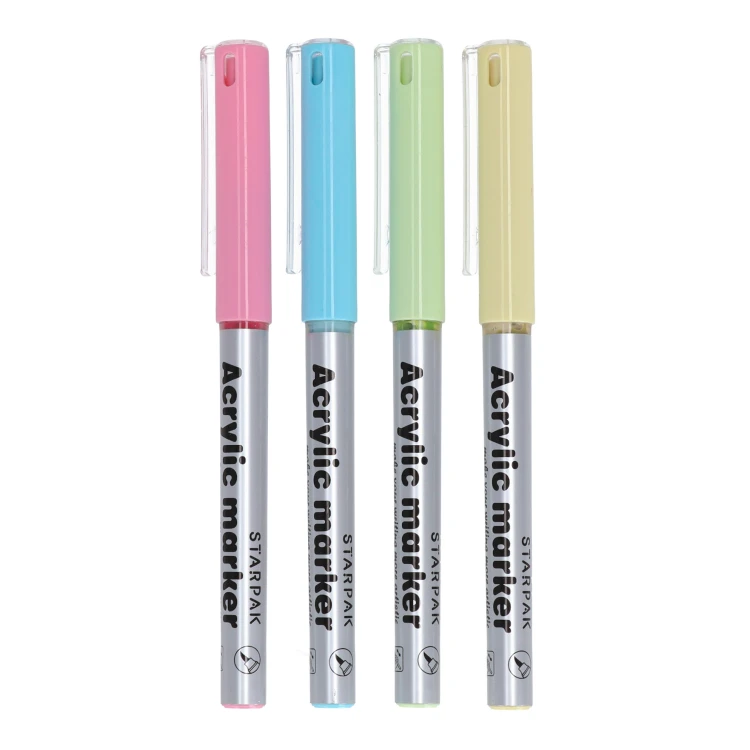 Marker akrylowy w pędzelku 4 kolory pastel STARPAK 548337 – zdjęcie 3