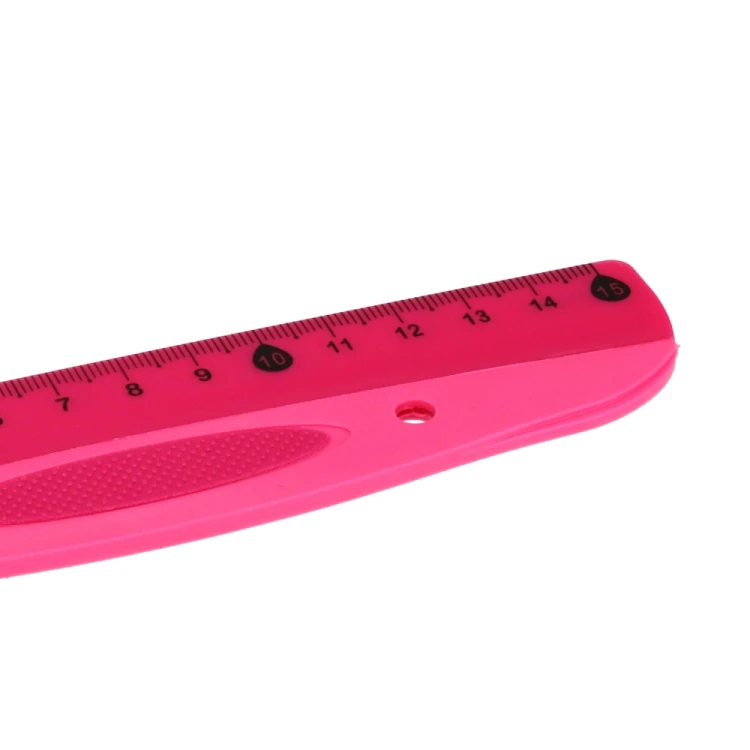 Linijka plastikowa 15cm czerwona/różowa STARPAK 470969 – zdjęcie 3