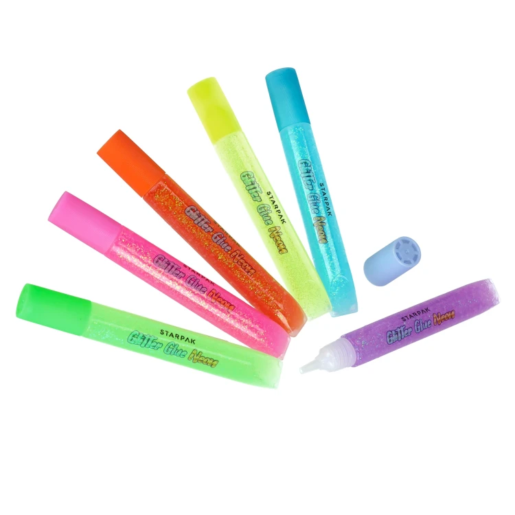 Klej brokatowy 10,5ml 6 kolorów neon STARPAK 578419 – zdjęcie 3