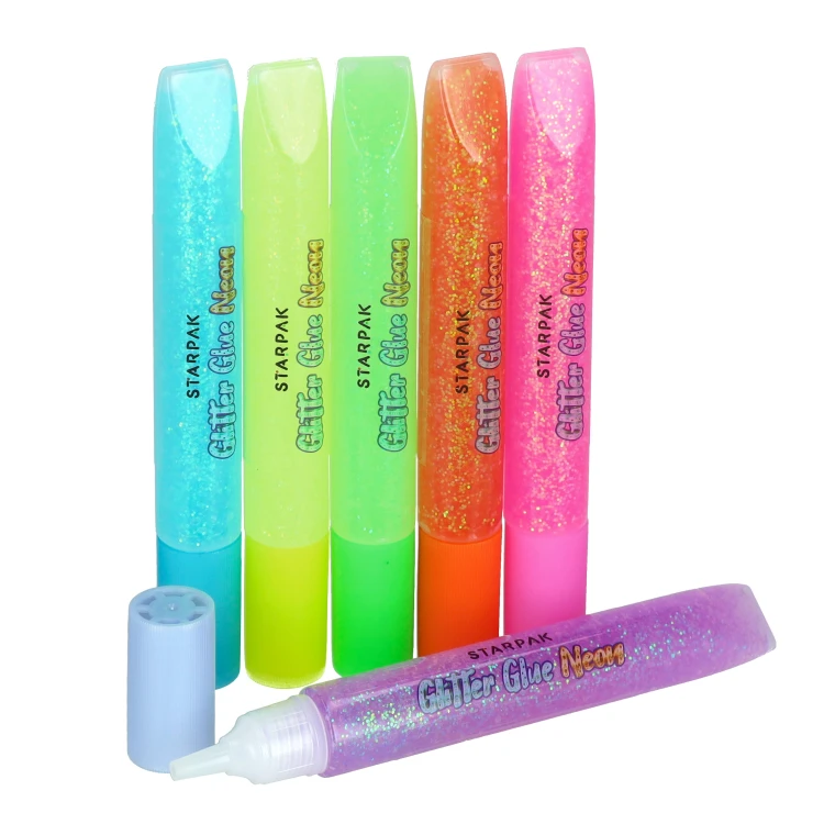 Klej brokatowy 10,5ml 6 kolorów neon STARPAK 578419 – zdjęcie 4