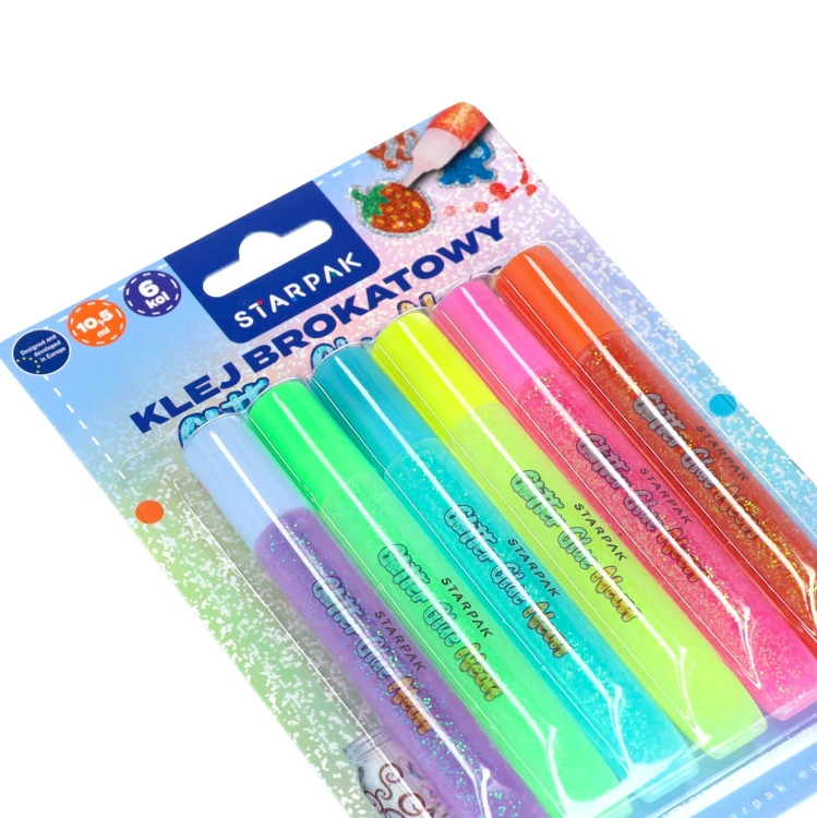 Klej brokatowy 10,5ml 6 kolorów neon STARPAK 578419 – zdjęcie 5