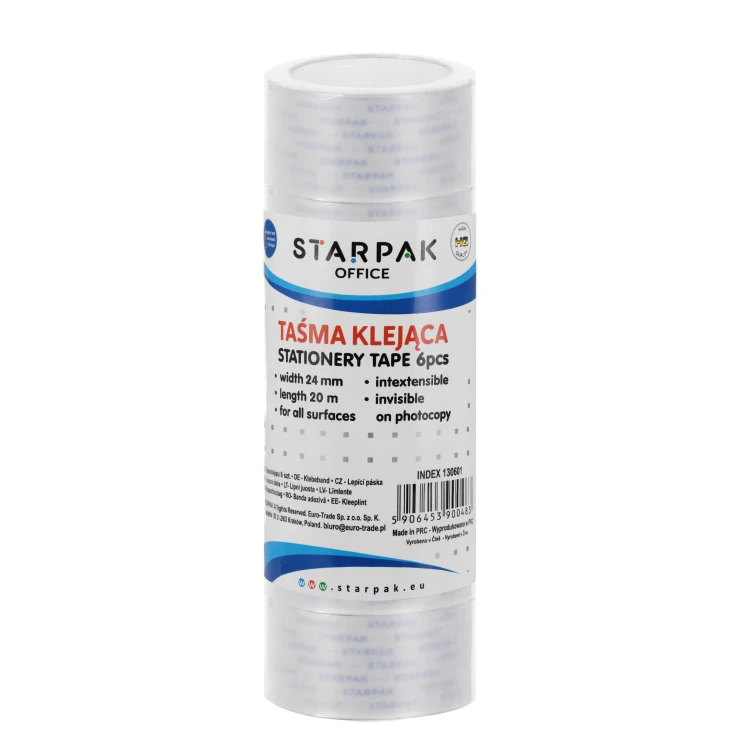 Taśma samoprzylepna 24mm/20m 6 sztuk STARPAK 130601 – zdjęcie 2